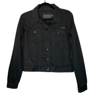 Calvin Klein - Black Denim Jean Jacket - Women's S Petite